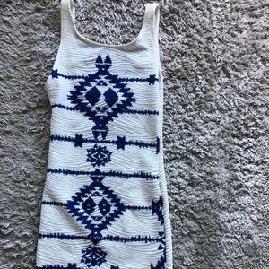 H&M BLUE WHITE TANK TUBE DRESS